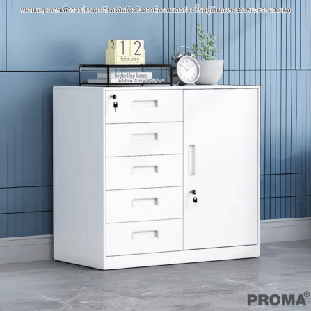 [PRE-ORDER] ตู้เก็บเอกสารสำนักงาน อเนกประสงค์ PROMA-OF09-C สีขาว_8